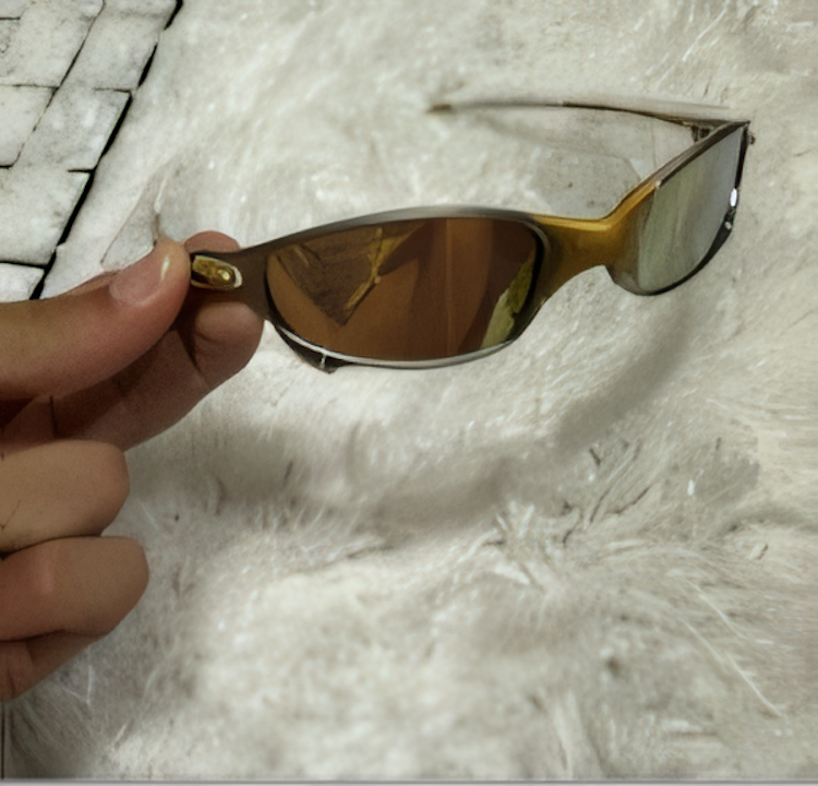 Óculos Masculino Estilo Urbano Dourado E Branco